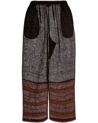 Tory Burch - Brown Linen Wide-leg Pant - Lyst