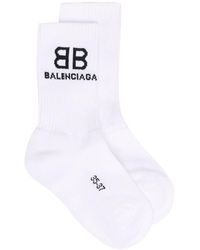 Balenciaga Bb Tennis Logo Socks - White