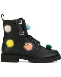 Fendi Stivali Con Pompon - Black
