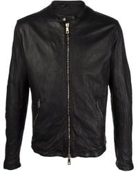 Giorgio Brato Zipped Black Leather Jacket