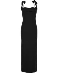 Jacquemus - Abito lungo nero in maglia drappeggiata La robe maille Alca - Lyst