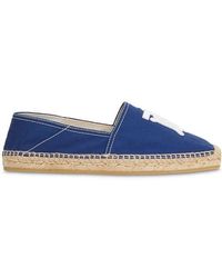 monogram motif cotton and leather espadrilles
