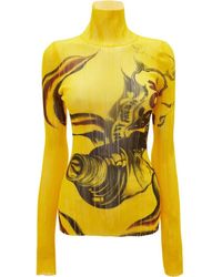 JW Anderson Abstract-print High-neck Jumper - Yellow