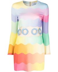 CASABLANCA - Multicolored Wave Print Mini Dress - Lyst