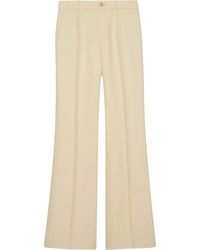 Gucci High-waisted Flared Trousers - Natural