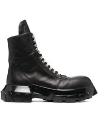 Rick Owens Leather Tractor Dunk Boots in Black for Men - Save 14% - Lyst
