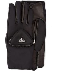 Prada Black Gloves With Logo