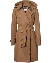 Burberry Trench coat Kensington in taffetà con cappuccio staccabile - Neutro