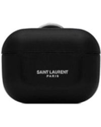 Saint Laurent Black Leather Airpods Pro Earphone Holder