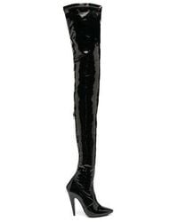 saint laurent over the knee suede boots