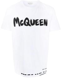Alexander McQueen Logo-print Cotton T-shirt - White