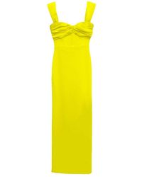 Solace London Yellow Calluna Long Bustier Dress