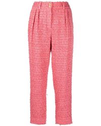 Balmain Pink Cropped Tweed Pants