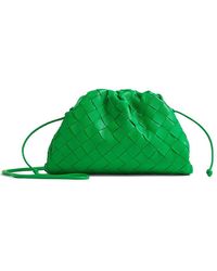 Bottega Veneta Green The Mini Pouch Bag Woven Pattern