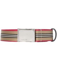 Burberry Icon Stripe Belt - Natural