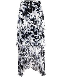 Diane von Furstenberg Raelynn Tropical-print Maxi Skirt - Black
