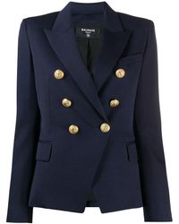 Balmain Blazer Doppiopetto Blu