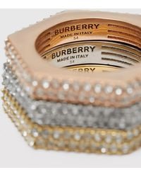 Burberry Crystal Rose Gold, Palladium, Gold-plated Nut Rings - Metallic