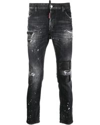 DSquared² Jeans In Denim Effetto Consumato - Grigio