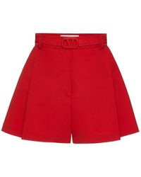Valentino Red Techno Toile Shorts