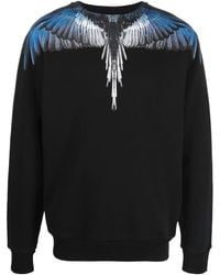 Marcelo Burlon Black Blue Wings Sweatshirt