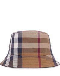 Burberry Vintage Check Bucket Hat in Natural for Men | Lyst