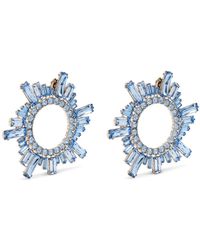 AMINA MUADDI - Begum Sapphire Earrings Embellished With Crystals - Lyst