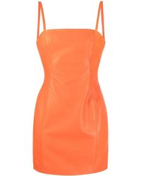 GIUSEPPE DI MORABITO - Orange Leather Mini Dress - Lyst