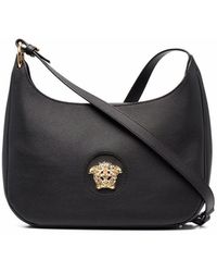 Versace Black La Medusa Medium Hobo Bag