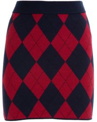 Alessandra Rich Rhombus Knit Mini Skirt In Red