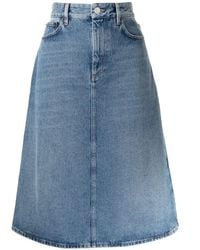 Balenciaga A-line Denim Skirt - Blue