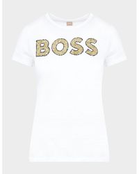 BOSS - Sequin Logo T-shirt - Lyst