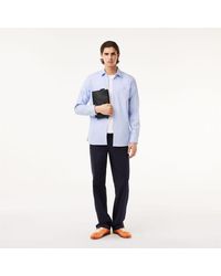 Lacoste - Slim Fit Striped Stretch Poplin Shirt - Lyst