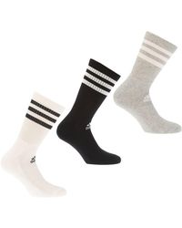 adidas - 3-pack 3-stripes Cushioned Crew Socks - Lyst