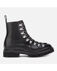 Grenson - Leather Shearling Hiking Style Boots - Lyst