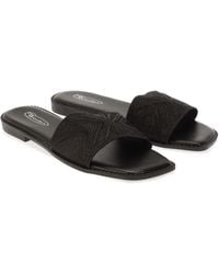 Where's That From - Embellished Strappy Sparkly Flat Sandals Size 3 - Lyst