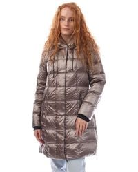 DKNY - Front Down Filled Long Puffer Jacket - Lyst