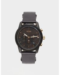 BOSS - Trace Black Dial Watch - Lyst