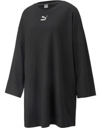 PUMA - Classic Long Sleeve T-shirt Dress - Lyst