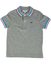 Lacoste - Boy's Striped Details Cotton Pique Polo Shirt - Lyst
