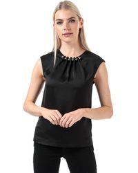 Ted Baker Bollie Check Sequin Top in Black - Lyst