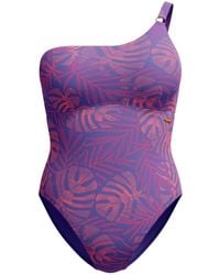 Speedo - Shaping Leaf Print Tie Back Swimsuit 10 (S) - Lyst