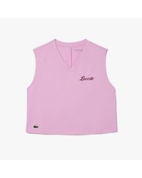 Lacoste - Dry Cotton Sport Crop Top - Lyst