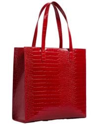 Ted Baker - Croccon Croc Detail Large Icon Bag - Lyst