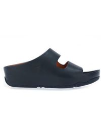 Fitflop - Shuv Two Bar Leather Slide Sandals - Lyst