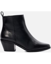 Dune - Papz Leather Western Ankle Boots Size 3 - Lyst