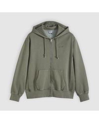 Levi's - Solid Patterned Hooded Neck Full Zipper Ribbed Cuff Sweat Jacket - Lyst