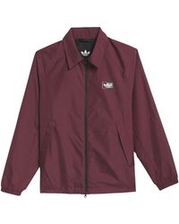 adidas Originals - Shmoofoil Solid Patterned Coach Jacket With Shirt Collar - Lyst