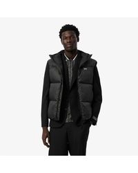 Lacoste - Solid Patterned Embossed Logo Hooded Puffer Coat - Lyst