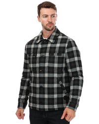 Ted Baker - Incline Checked Wool Wadded Overshirt - Lyst
